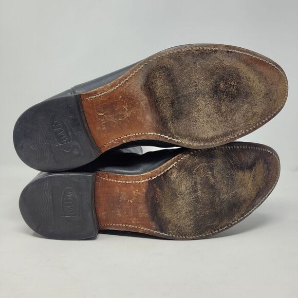 Justin Boots Mens 9D Gray Leather Roper Western Cowboy 3025 VTG USA - Picture 9 of 10